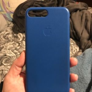 iPhone 7&8 plus blue apple leather case